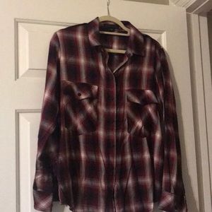 Sanctuary Plaid Boyfriend Shirt. Small.